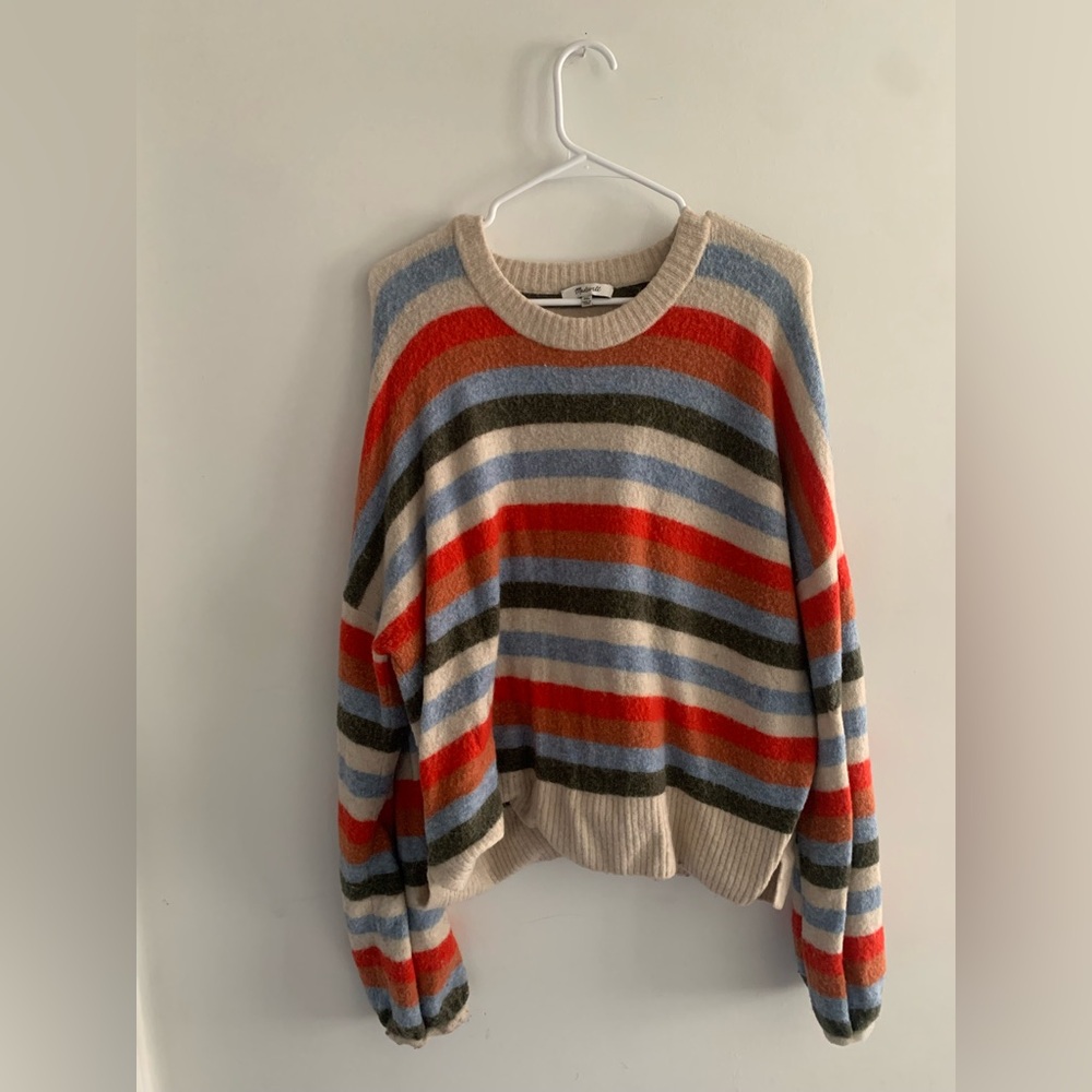 Madewell Rainbow Striped Sweater XXL Cozy Casual